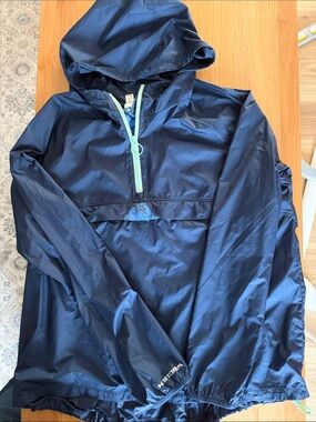 Navy Windbreaker Jacket with Hood, size large